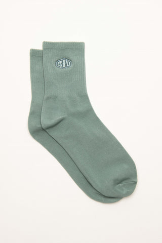 BIV Crew socks Bundle - 2 pairs Green and Cream
